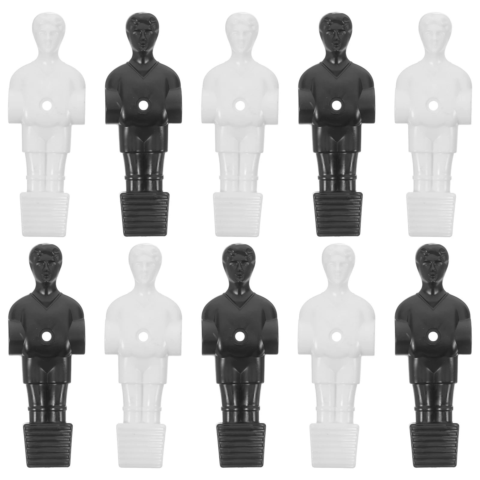 10 قطع من قطع غيار كرة القدم للرجال مادة متينة لتحسين المهارات لعبة كرة القدم باللون الأبيض والأسود للرجال