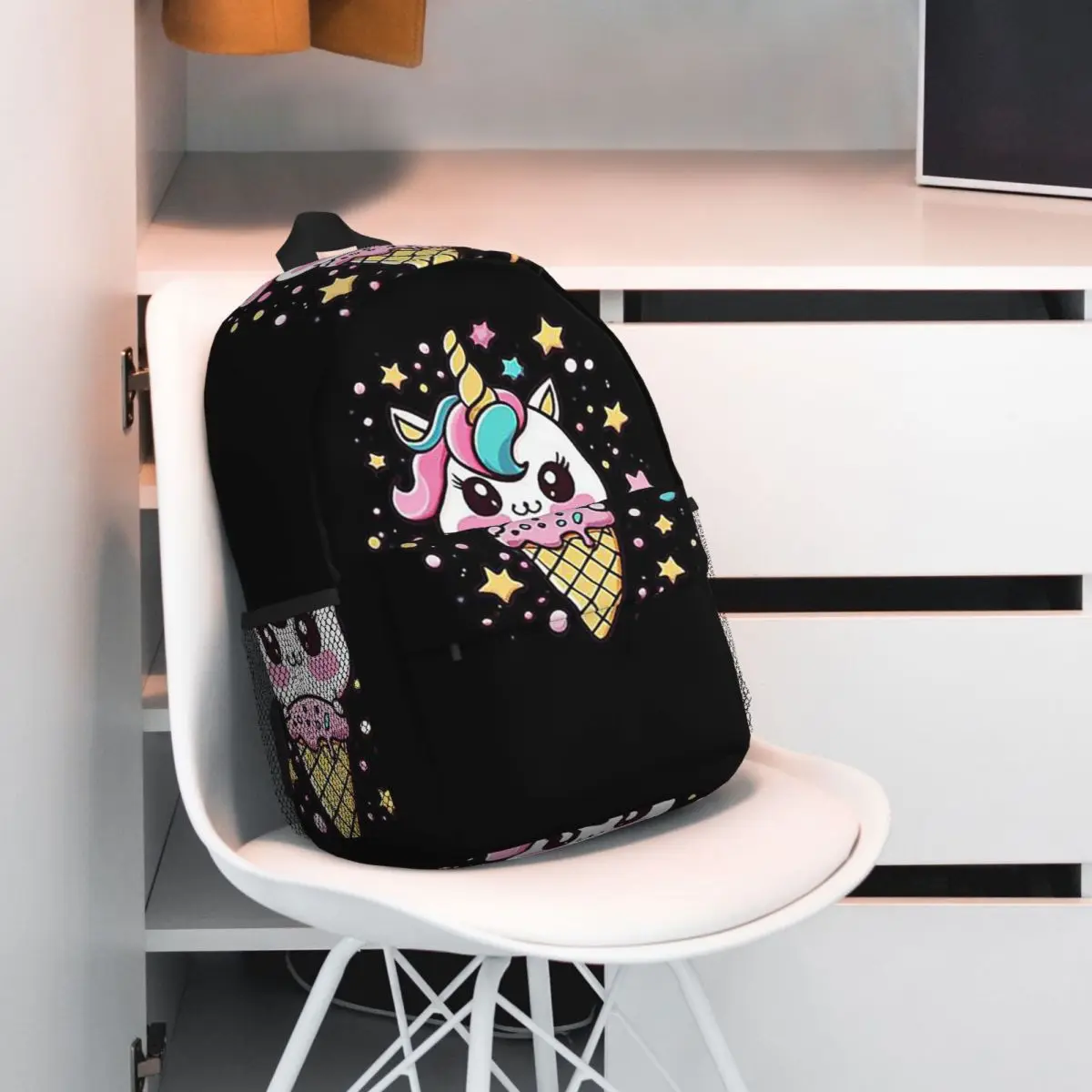 Ice Cream Unicorn Backpack Hot Sale Daypack Large Capacity Boys Girls BookBag Shoulder Bags for Men Women School Bag