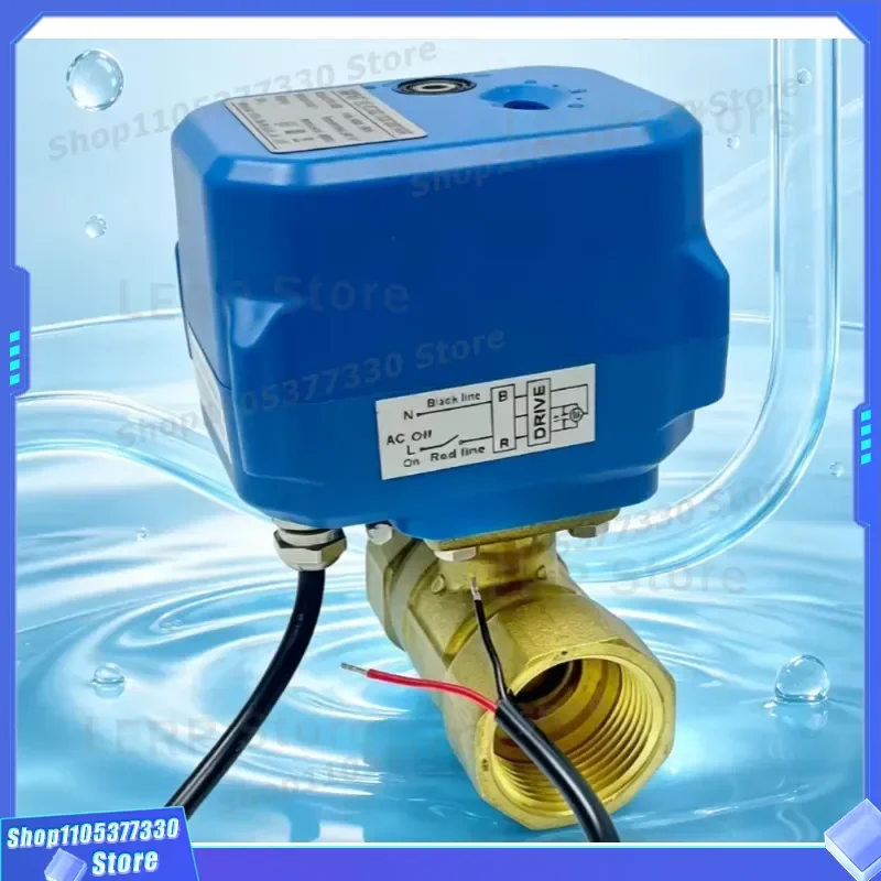 Electric Brass Two Way Valve for Central Air Conditioning Fan Coil Unit Power Off Reset Function HVAC System Control