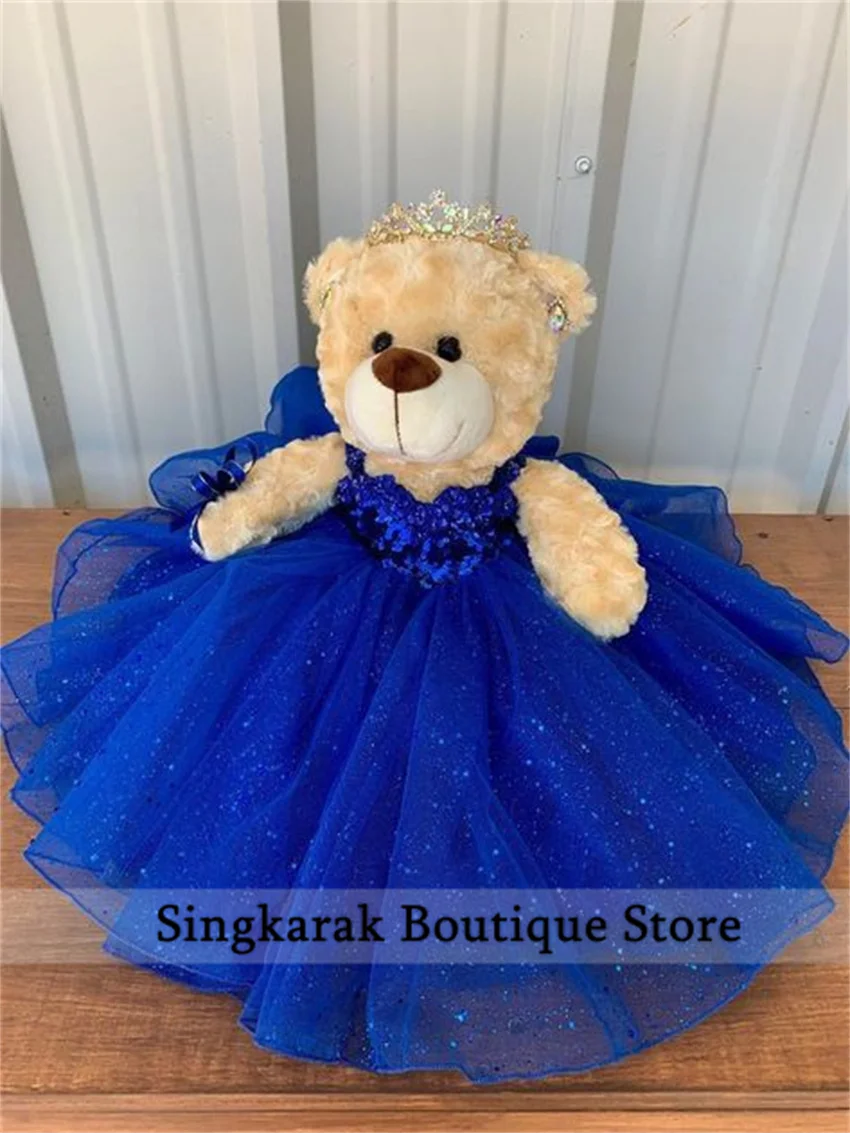 2024 Luksusowy specjalny link do spersonalizowanej sukienki Quinceanera Teddy Bear Royal Blue Aplikacja z koralikami Crystal Sparkly