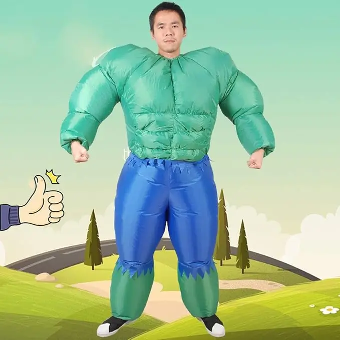 

Hulk inflatable muscle suit Marvel superhero role-playing jumpsuit birthday party role-playing party fun inflatable clothes.