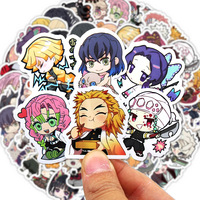 30-180pcs Anime Demon Slayer Stickers Cartoon Cute Decals Toy Stationery Guitar Phone Bicycle Laptop Luggage Car Graffiti Kids