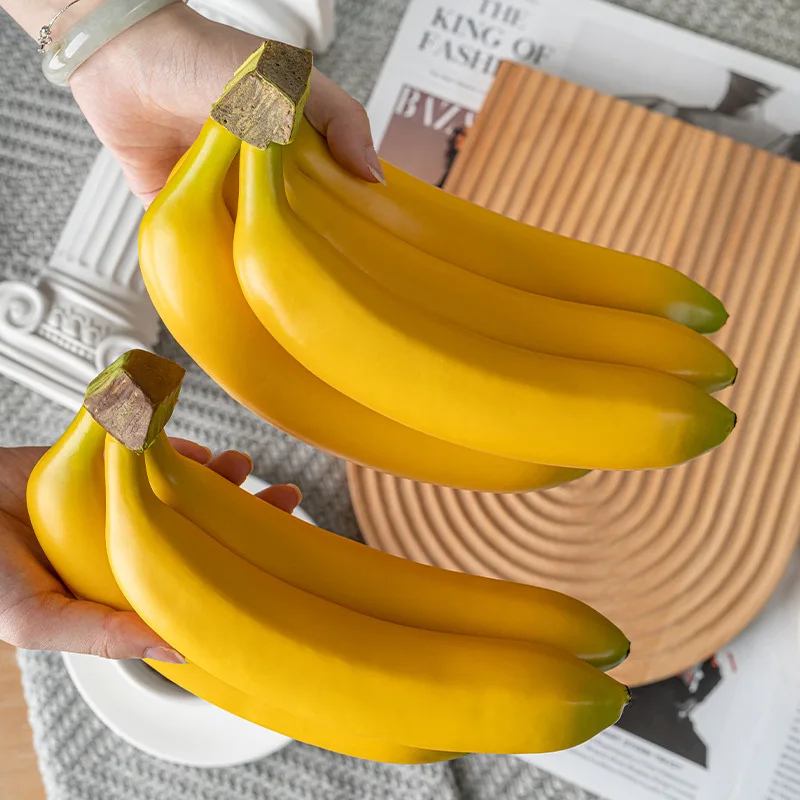 Simulación de plátano, frutas falsas, modelo de tienda de Frutas, escaparate, accesorios de fotografía, adornos de frutas para fiesta de boda, decoración del hogar DIY