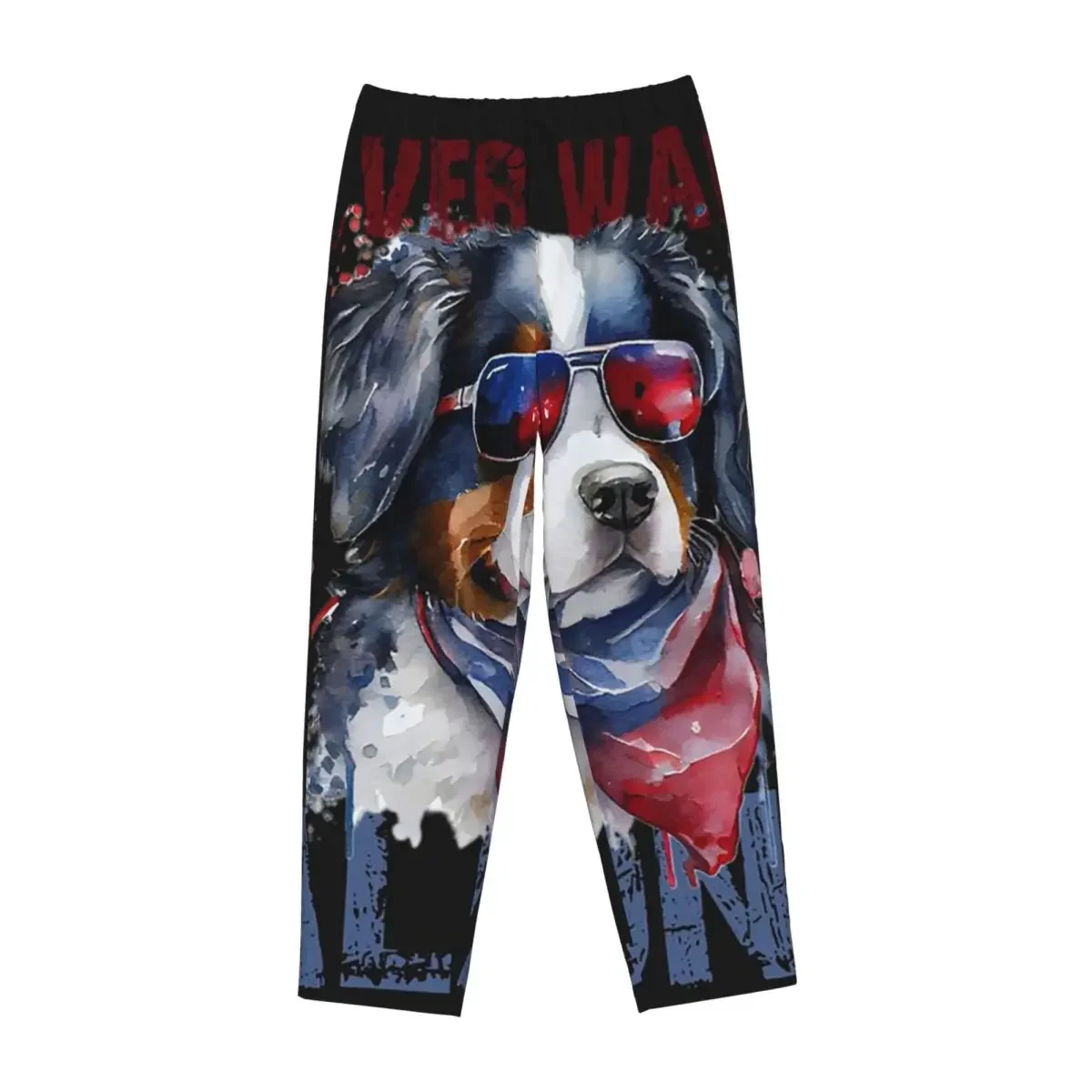 Custom Bernese Mountain Dog Women Pajama Pants Lounge Sleep Sleepwear Bottoms with Pockets