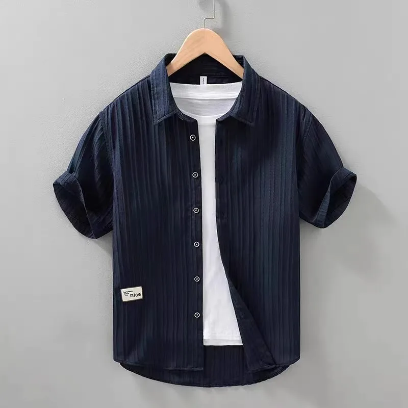 

Summer Ice Silk Men's ort Sve irt Casual Loose Breathable Anti-Wrinkle Dirt-Resistant Wear-Resistant Workwear