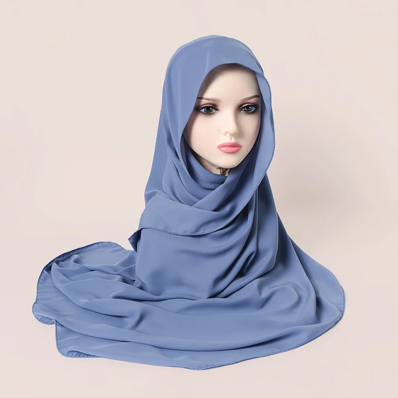 2024 Muslim Hijab Premium Jersey Scarf Soft Solid Headscarf Femme Musulman Lot Hijabs Islamic Shawl Wraps Women Turban Foulard