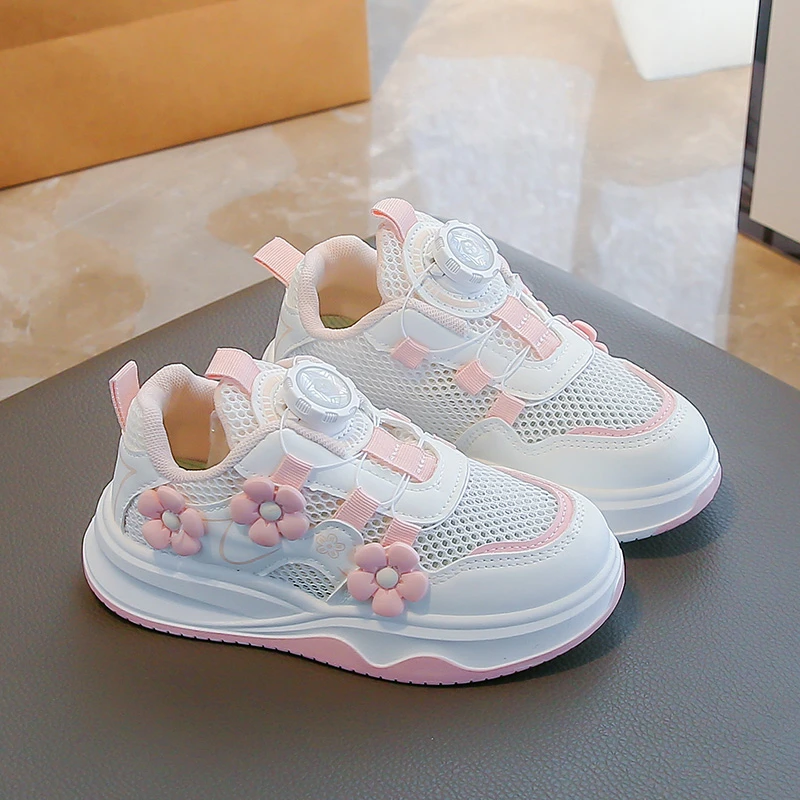 Kids' Casual Shoes Sneakers Mesh PU Leather Bow Spring Shoes For Girls Anti-slip Soft Bottom Purple Beige Shoes Size 26-37