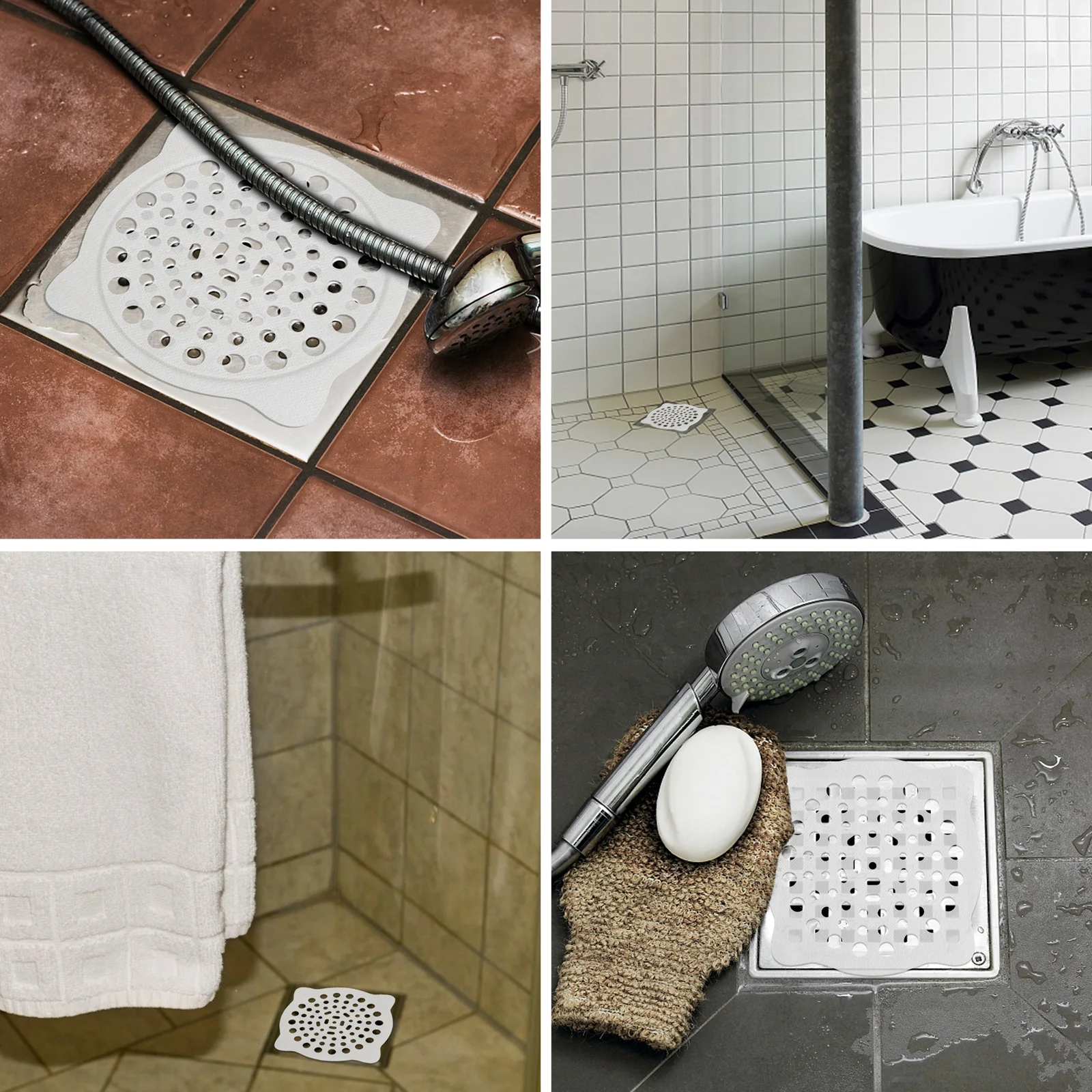 

50pcs Disposable Hair Catcher For Floor Drain Filtering Screen Self-Adhesive Waterproof Filter Stickers Drain Hole Anti-Clogging