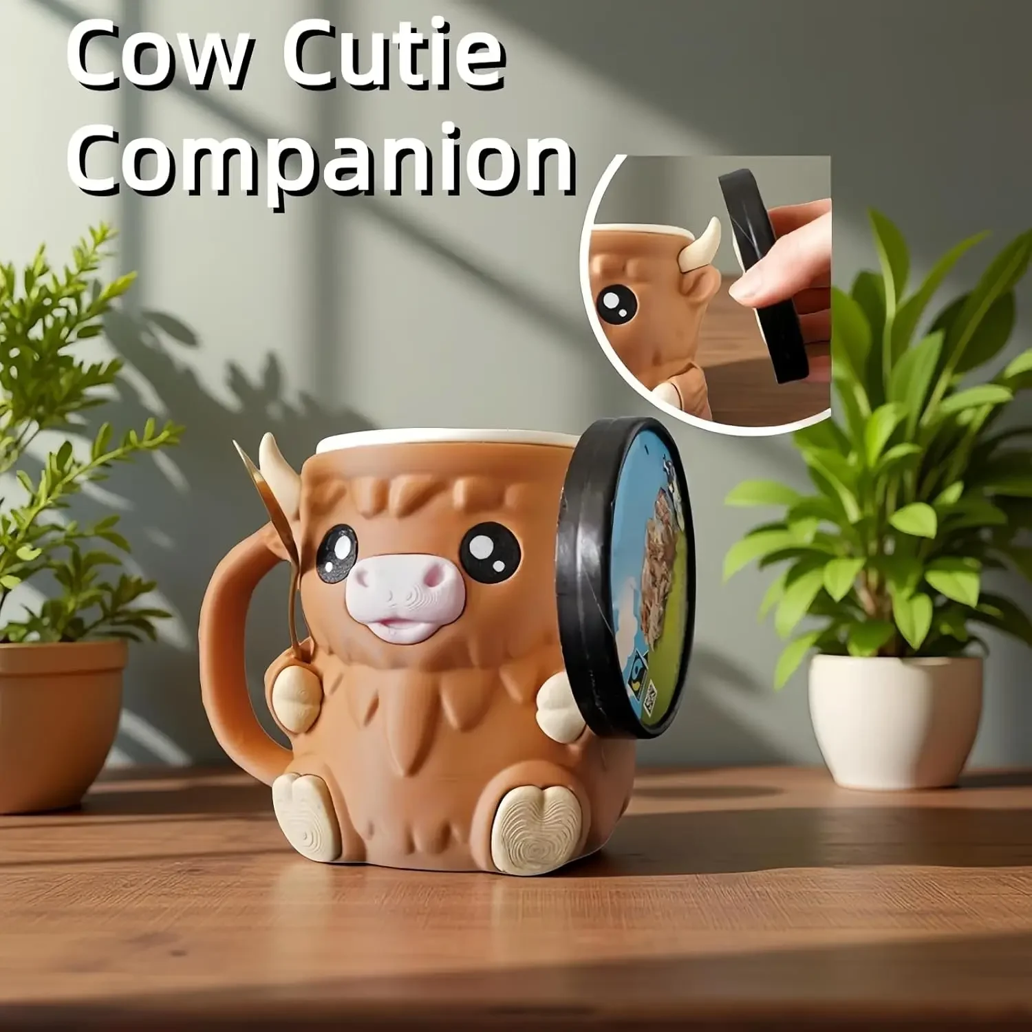 الإبداعية البقرة آيس باينت حامل ثلاثية الأبعاد مطبوعة الآيس كريم باينت الحاويات متعة الكرتون الحيوان كوب ماء لطيف كوب الآيس كريم