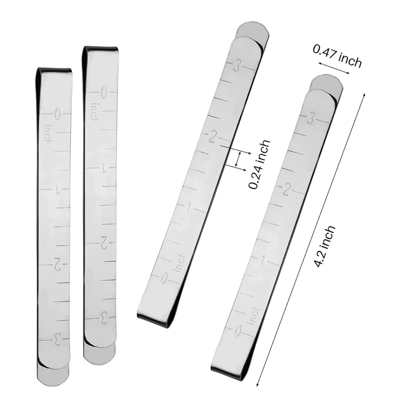 40 Pack Sewing Clips Stainless Steel Hemming Clips Metal Hemming Tool with Measurements for Fabric Quilting Pinning-A28R