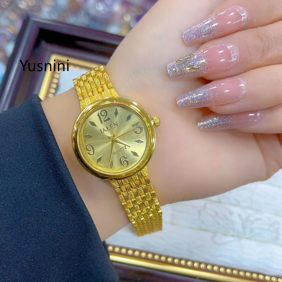 

New Dubai Fashion 24K Gold Plated Customized Watch Exquisite Engagement Party Jewelry for Lovers 1