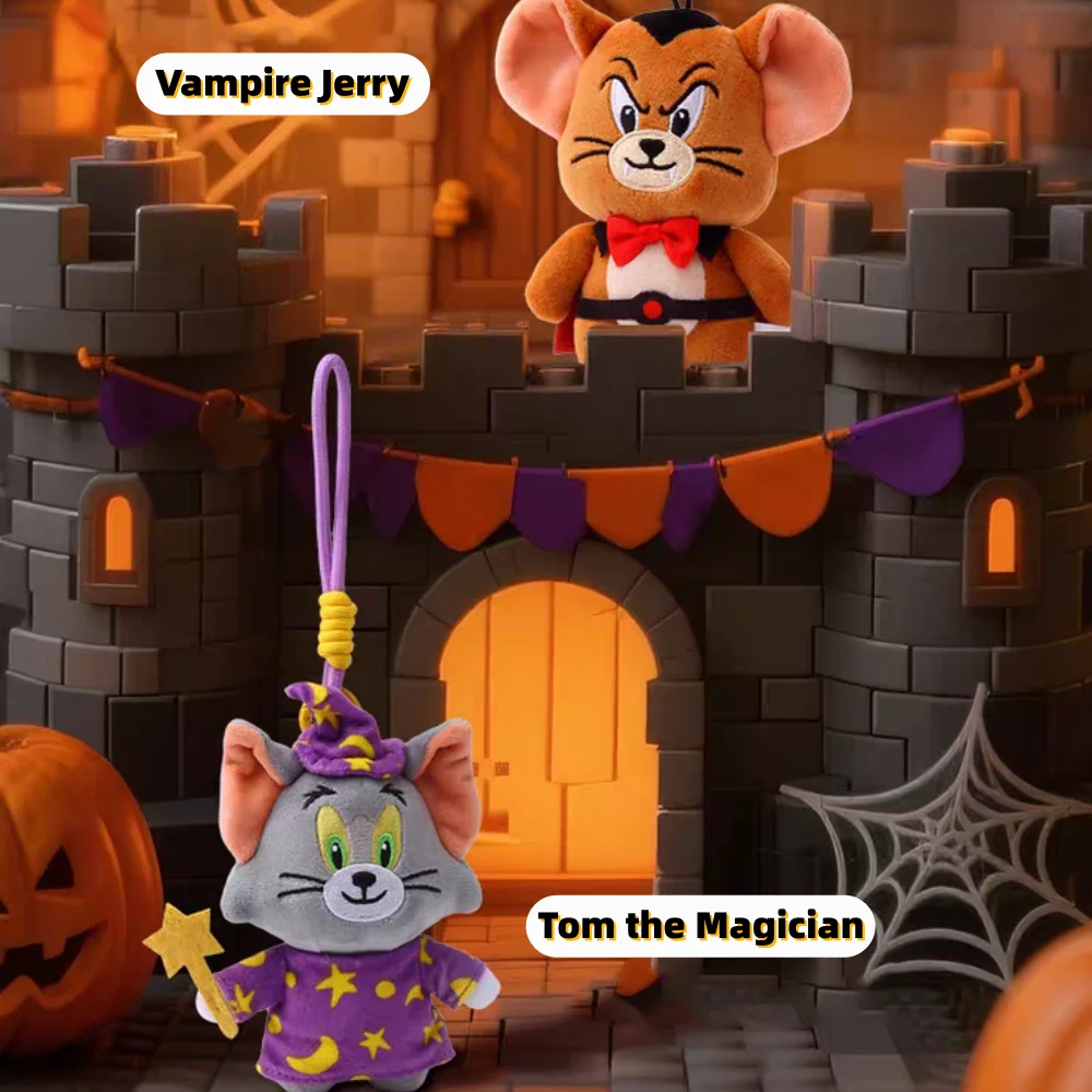 Genuíno tom e jerry vampiro série boneca de pelúcia kawaii mágico tom gato mochila decoração bonecas chaveiro meninas presentes aniversário
