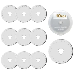 10PCS 45mm Rotary Cutter Blades Sharp and Durable Blades with Clear Scale for Quilting Sewing Crafting and Fabric Leather Cut