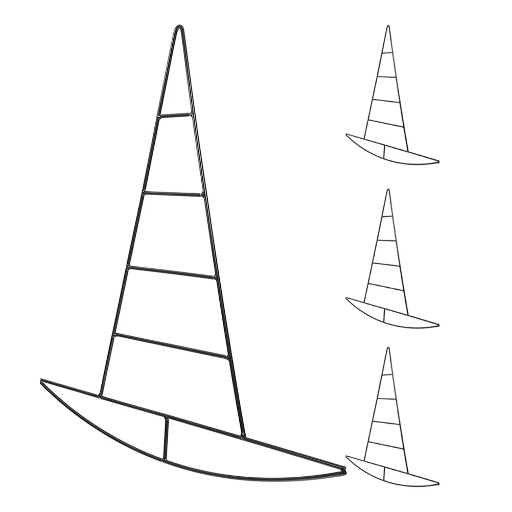 

4pcs Witch Hat Frame Iron Diy Flower Wreath Metal Wire Hanging Rack For Home Garden Halloween Party Wreath Supplies Decor