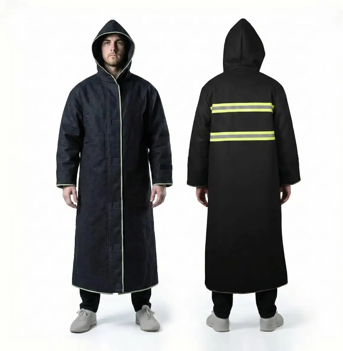 Fireproof Cloak with Hood for Home Emergency - Carbon Fiber Wearable Fire Blanket, Heat Resistant Poncho for Fire Escape