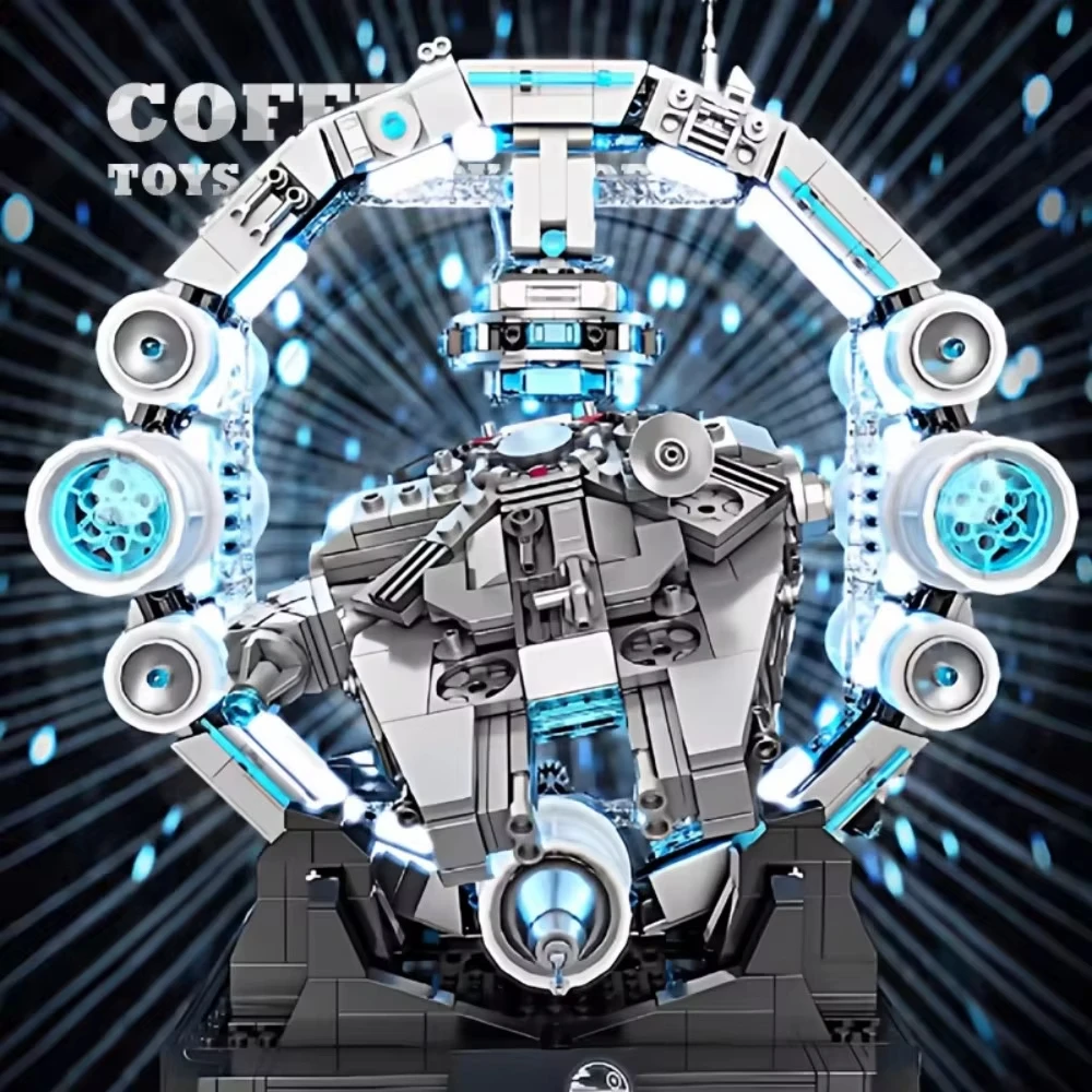 Zestaw modelarski statku kosmicznego z lewitacją magnetyczną - projekt budowlany STEM z efektem antygrawitacyjnym, zabawka naukowa z diodami LED dla nastolatków i dorosłych