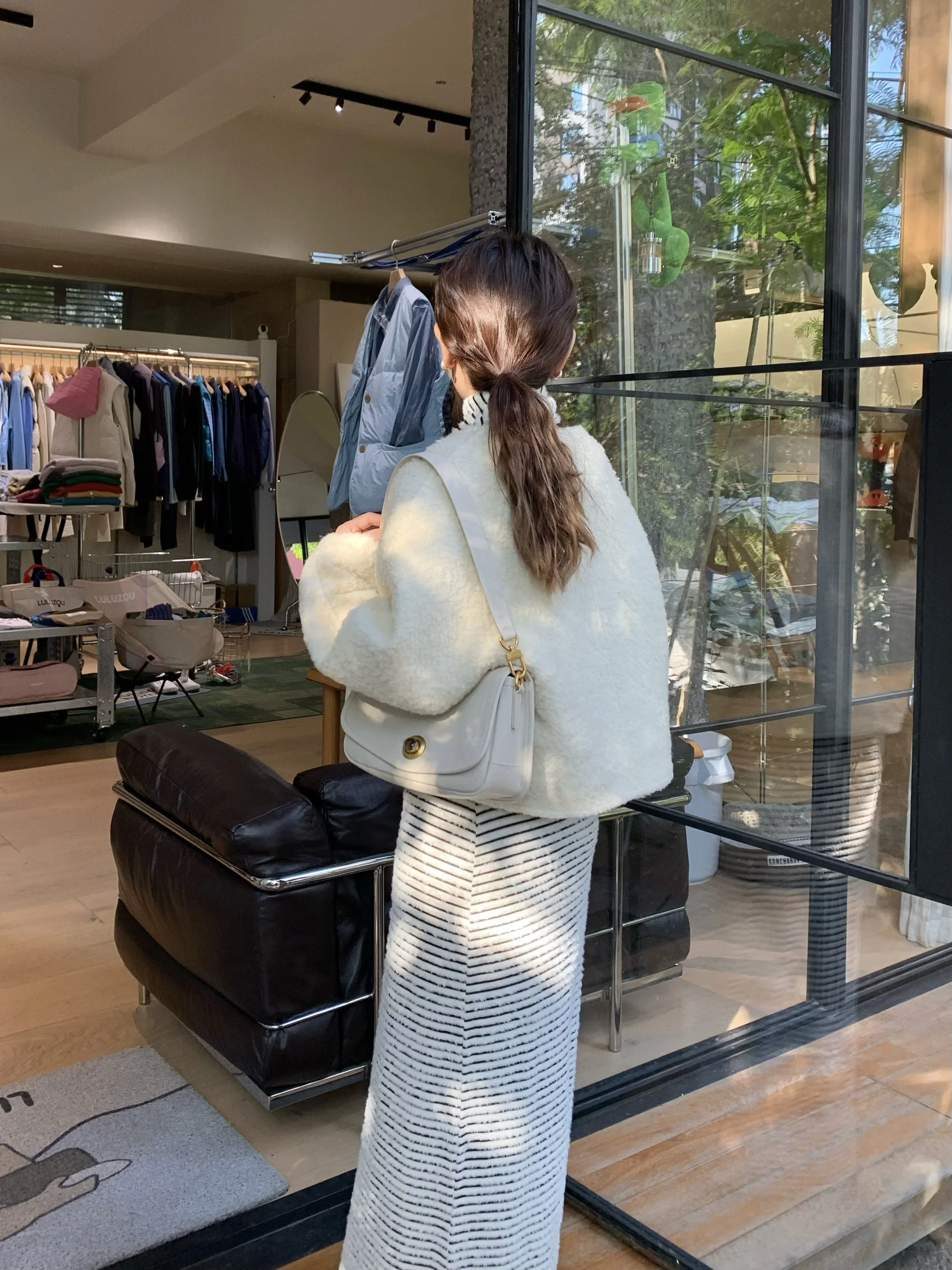 

Женская зимняя кофта Damei из утолщенного хлопка с подкладкой, свободного кроя, с длинным рукавом, круглым вырезом, базовая, молочно-белая