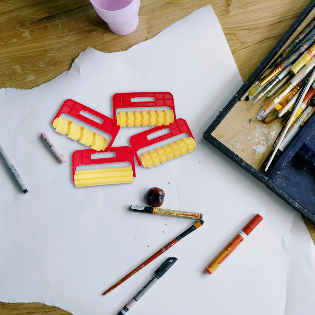 

4Pcs Kid Drawing Roller Set Washable Painting Rollers for DIY Graffiti Art Projects Fun -on Learning Tool