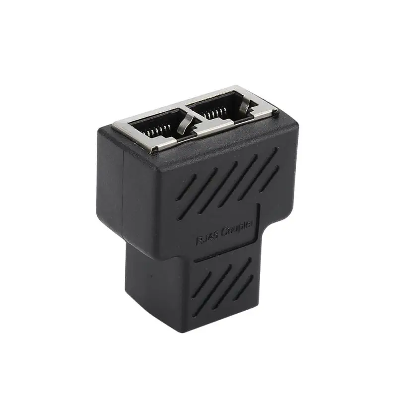 Adaptador de conectores divisor rj45, extensor de acoplador rj45 fêmea 1 a 2 fêmea lan eth plug rede soquete conector de emenda 2 portas