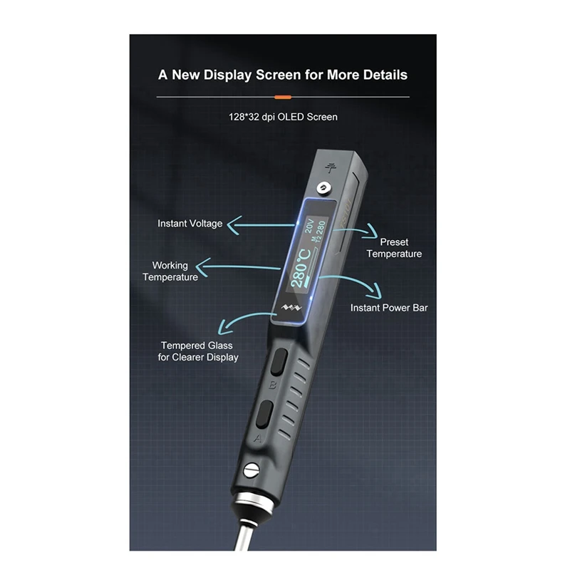 TS101 65W Digital Electric Soldering Iron LCD Programable Display Temperature Ts100 Version No -Power Supply