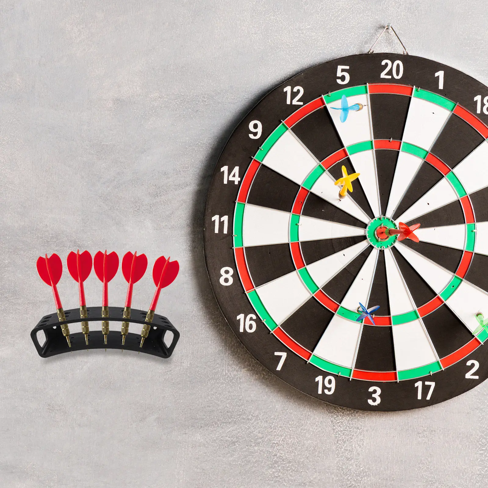 

Wall Dart Holder Plastic Rack Space-Saving Dart Capacity Stable Mount for Office Game Room Home Organization Black