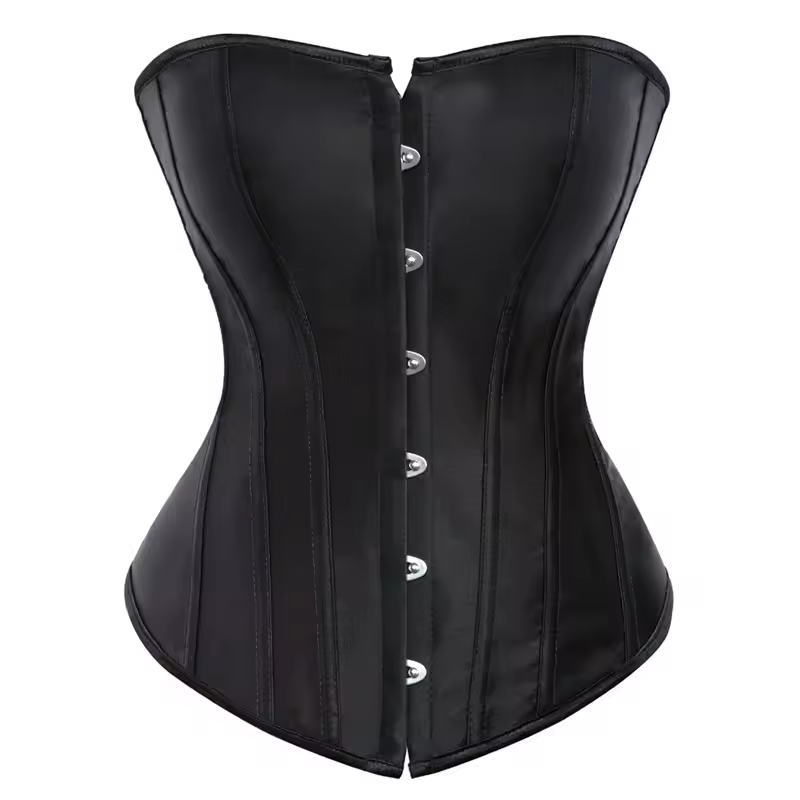 Caudatus Black Corset Top Plus Size Bustiers Overbust Satin Sexy Costume Corselet Brocade Vintage Style Bridal Korsett Women - Image 18