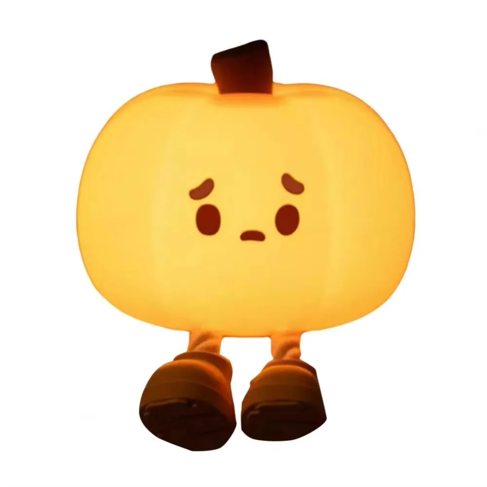 

Силиконовый ночник с тыквой на Хэллоуин, регулируемая яркость, настольный светильник с зарядкой через USB, мягкая настольная лампа для детей