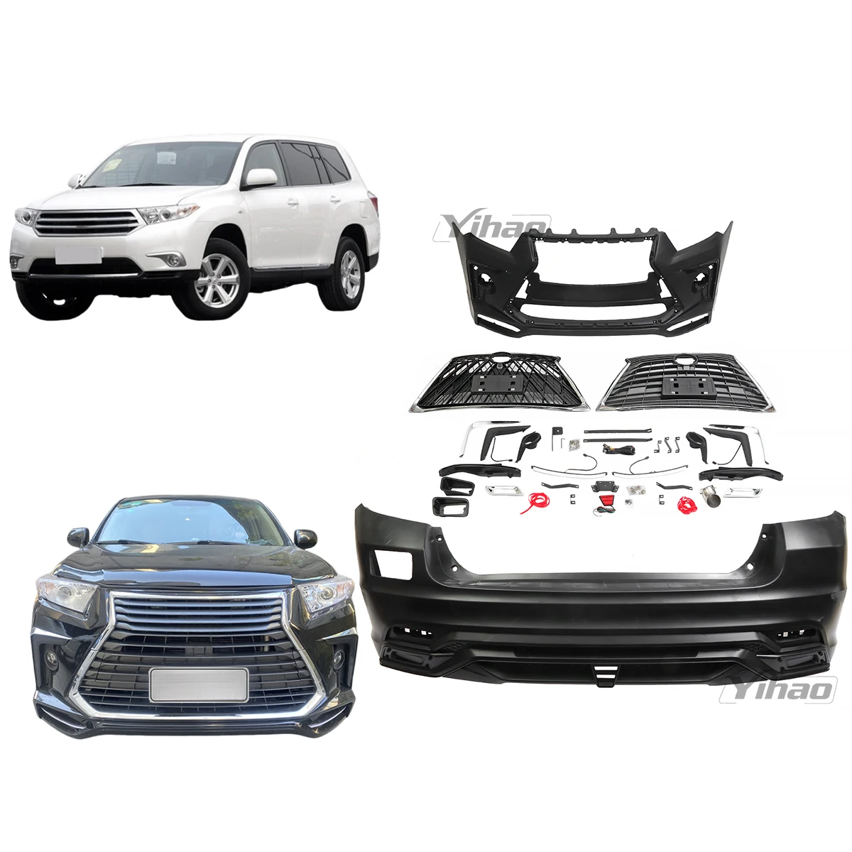 

High Quality Car Accessories Car Front Rear Bumper Guard Fit For Toyota Highlander 2012-2014