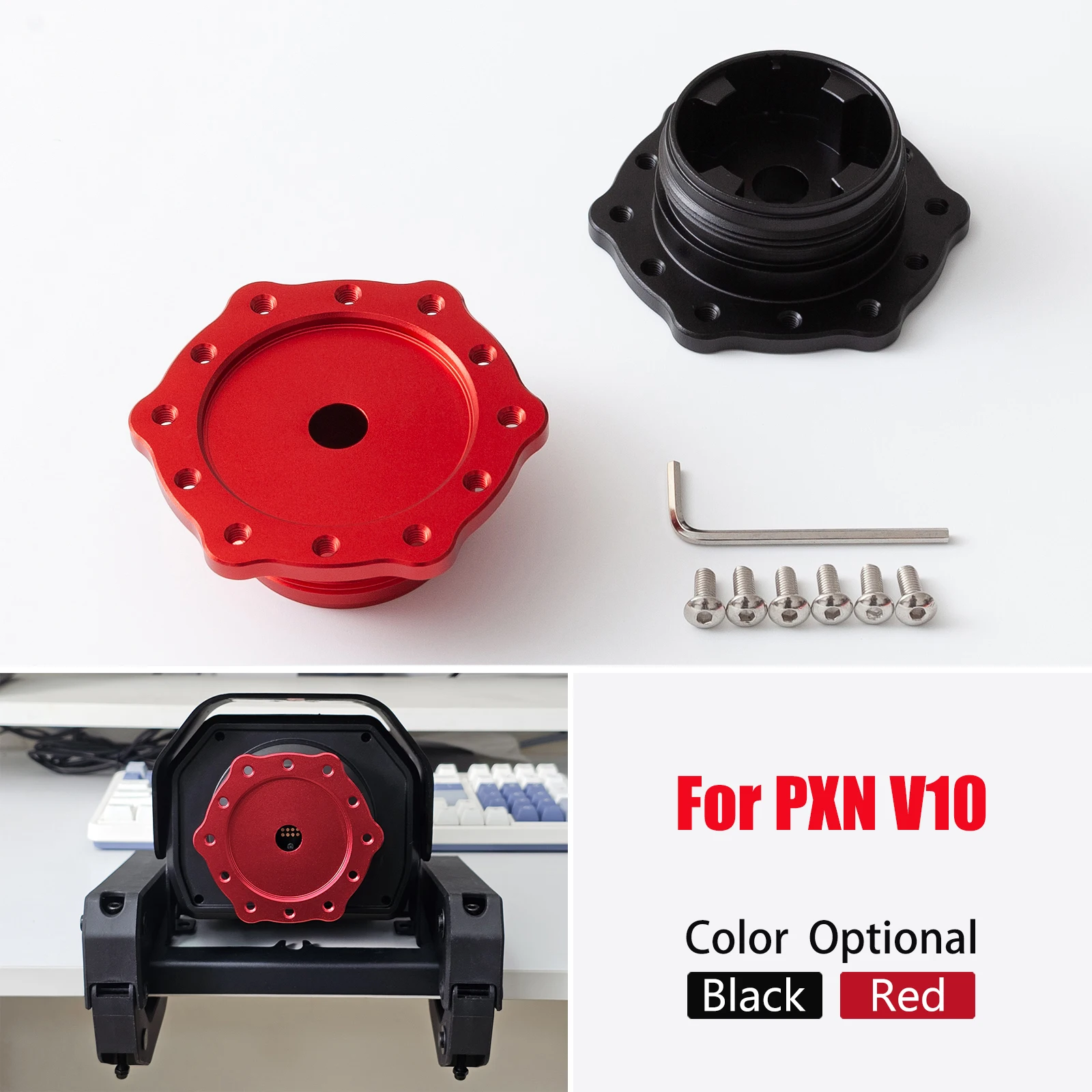 Adattatore in lega di alluminio da 70/73mm per volante da gioco PXN V10 laishida PXNV10 Modifica