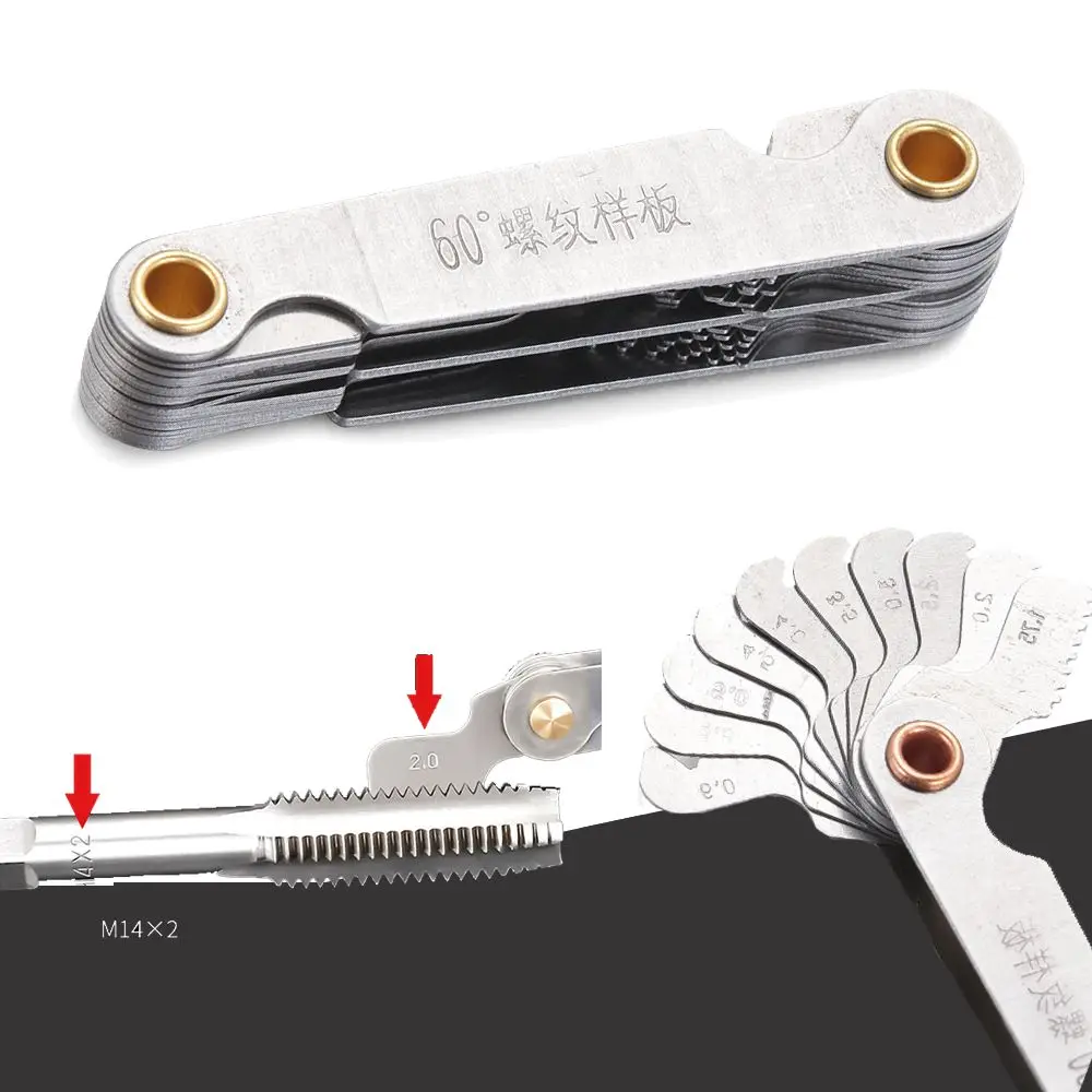 Cut Step Metric Inch Measuring Center Measurement Thread Plug Gauge Screw Pitch Gear Tooth Gauges