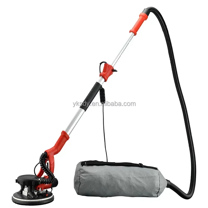 Self-priming variable speed electric giraffe type wall plastering and polishing machine drywall sander with LED light bag