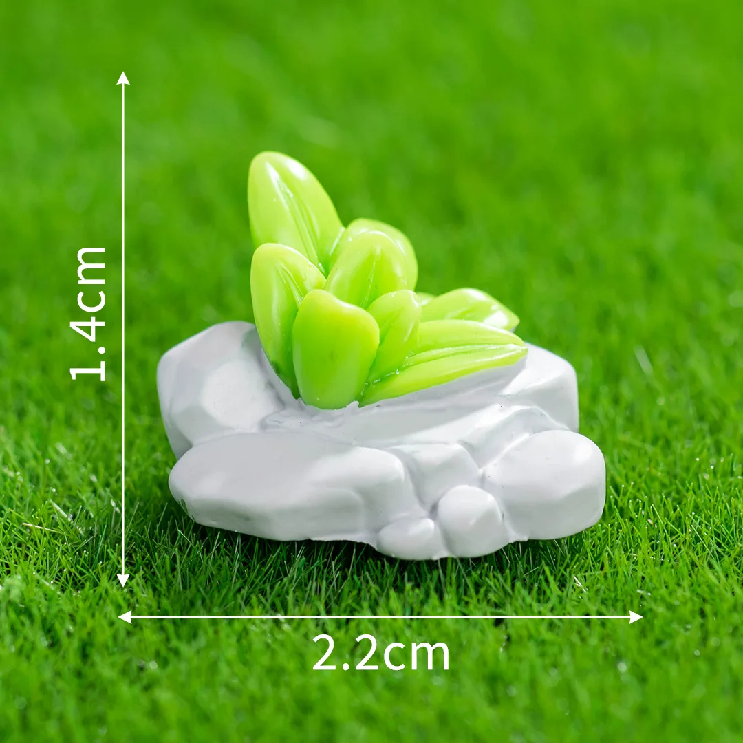 

18 pcs Mini Resin Stone Grass Figurines Micro Artificial Moss Rocks Garden Ornament Accessories Bonsai Terrarium Decor Fairy