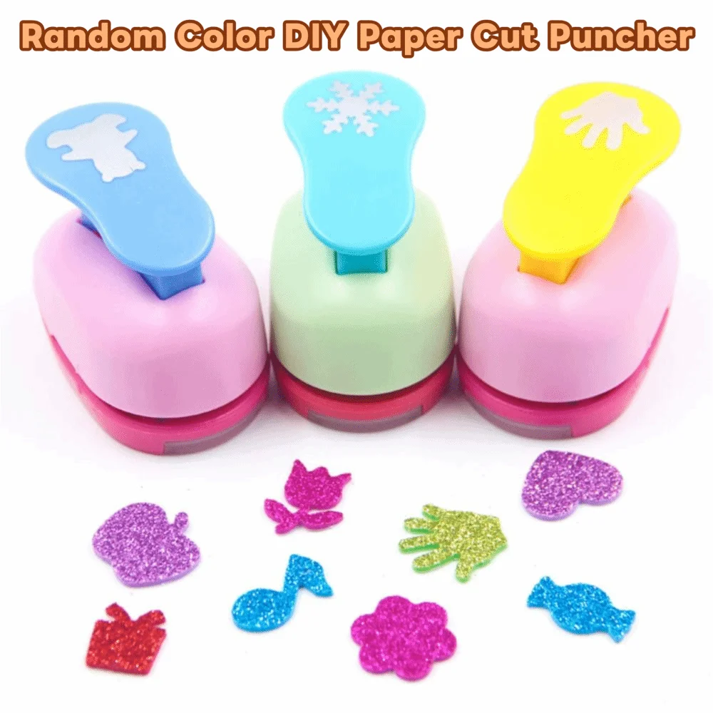 Random Color Flower Furador 7*6*4cm Labor Saving DIY Embossing Punches Heart Handmade Paper Cutting Hole Punch for Card