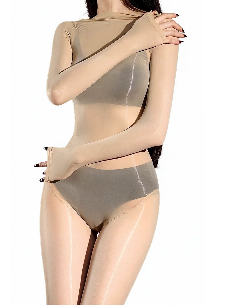 Women Fullbody Jumpsuit 3D 1000 Pin High Density Oil Glossy Bodysuit Transparent Ultra Elastic Bodystocking Gay Sissy Lingerie