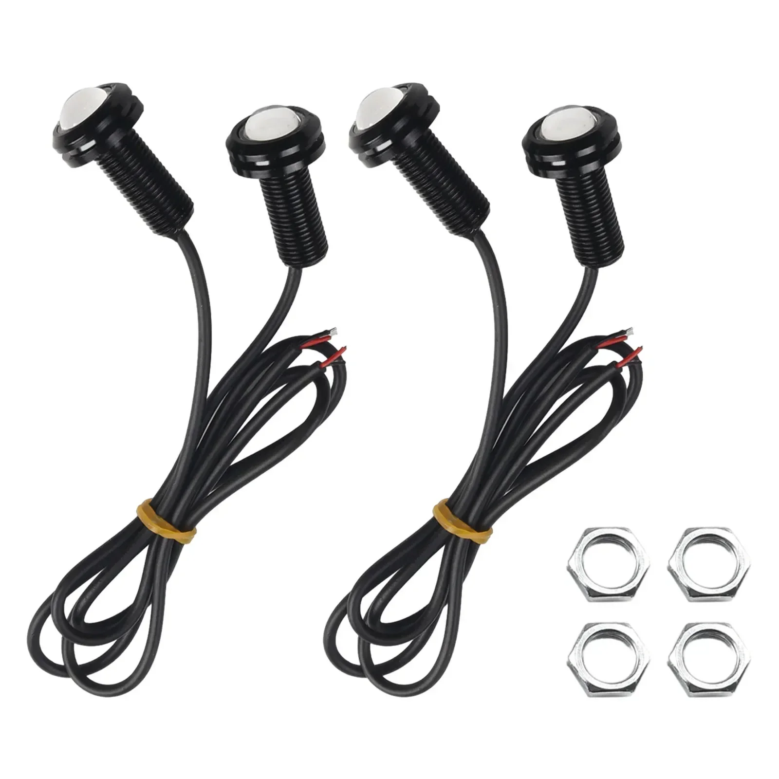 4pcs LED Lights Grille Lighting Kit 12V DC 6000K 0.8inch Bolt Grid Net Lighting For SVT Raptor Style Side Marker Lights Car Part
