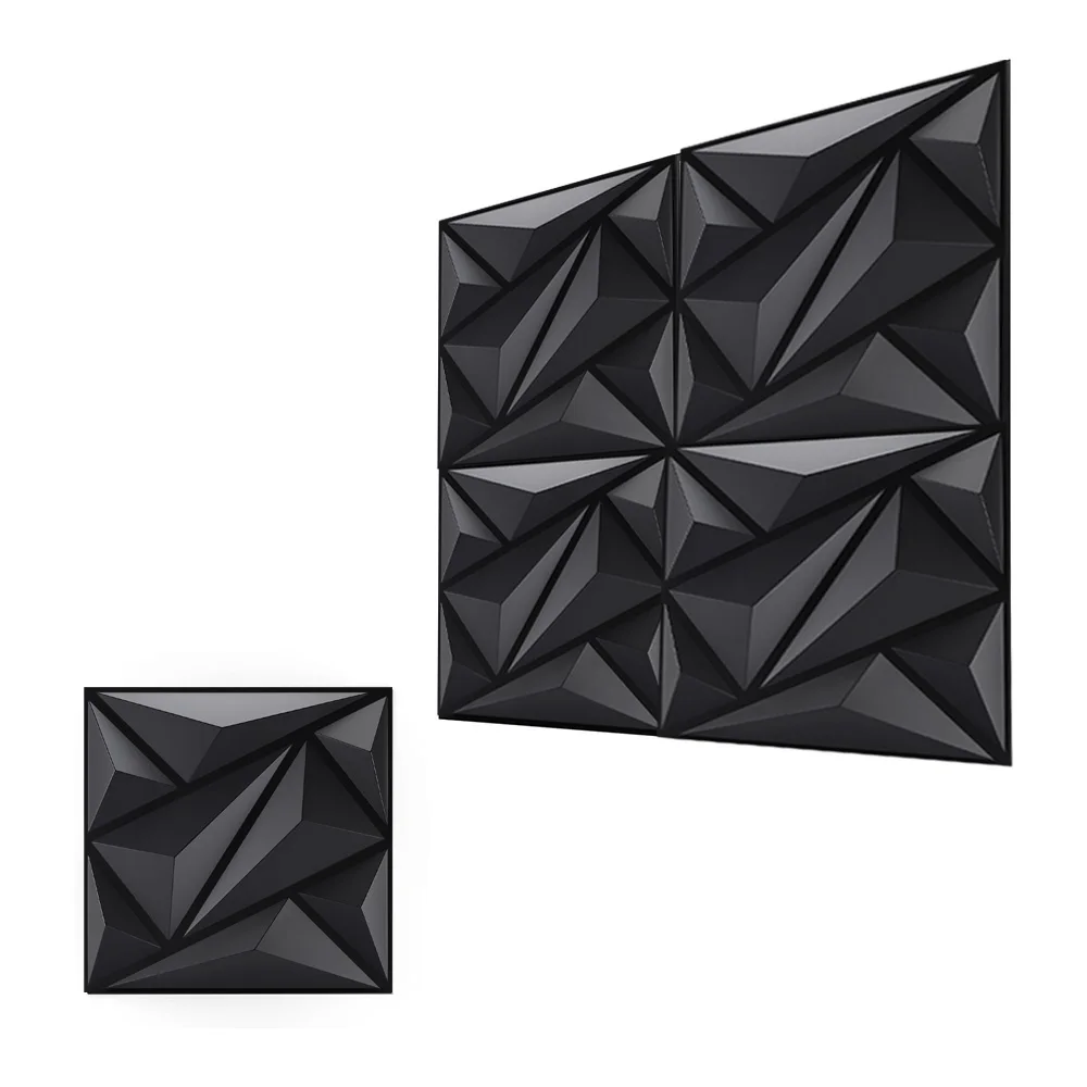3D Wall Panels for Interior Wall Decor, Modern Diamond Textured Accent Wall Paneling for Gaming Living Room TV Wall Background