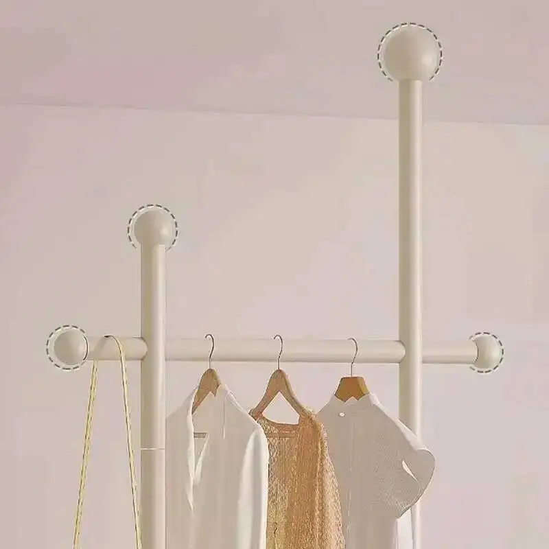

Designer Clothes Rack Balcony Boutique Indoor Garment Minimalist Clothes Hanger Floor White Percheros Para Ropa Home Furniture