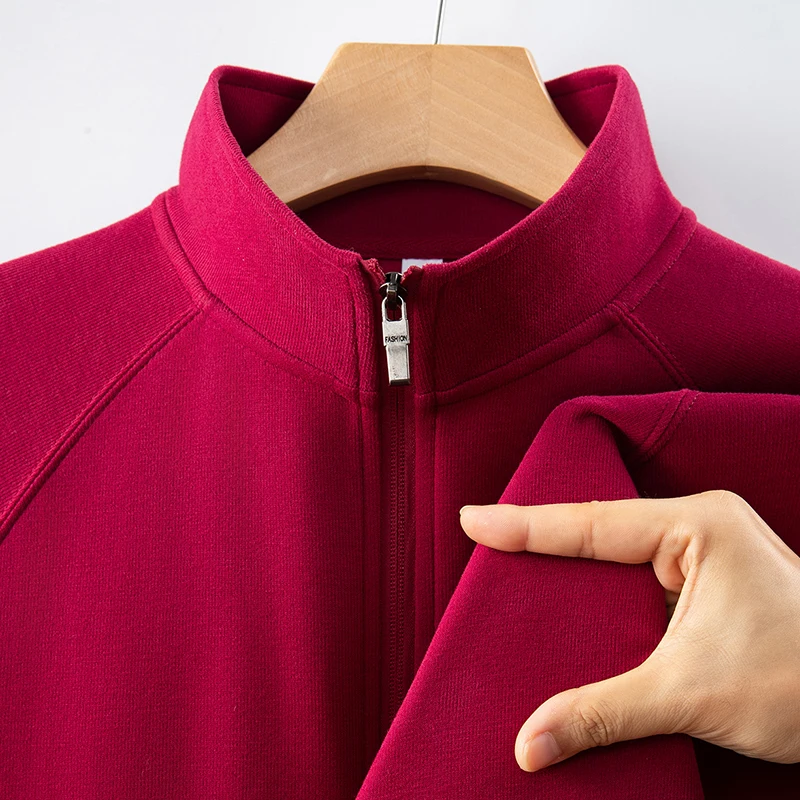 Толстовка на молнии с воротником-стойкой и индивидуальным принтом логотипа, мужская и женская верхняя одежда, персонализированная командная форма с вышивкой