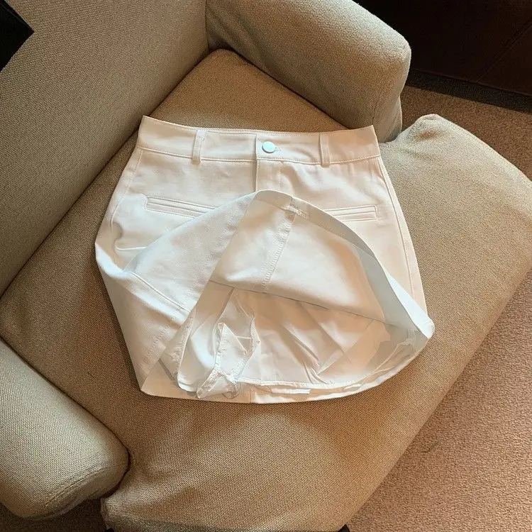 Fashion High Waist A Line Skirt Women Summer Solid Color Mini Skirts Shorts Woman Korean Street Slim Fit Streetwear Faldas New