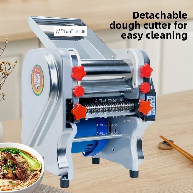 New Stainless Steel Automatic Pasta Maker Dough Roller Electric Noodle Machine Home Commercial Small