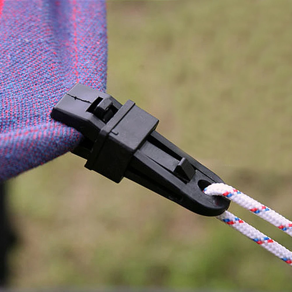 

12 pcs Windproof Fixing Buckle Camping Awning Rope Clips Canopy Large Durable Outdoor Strong Suitable Tarps Sunshades Sleeping