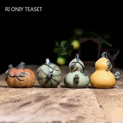 Yixing Purple Clay Tea Pet Handmade Pumpkin Watermelon Model Ornaments Sculpture Crafts Decoration Chinese Tea Set Accessories