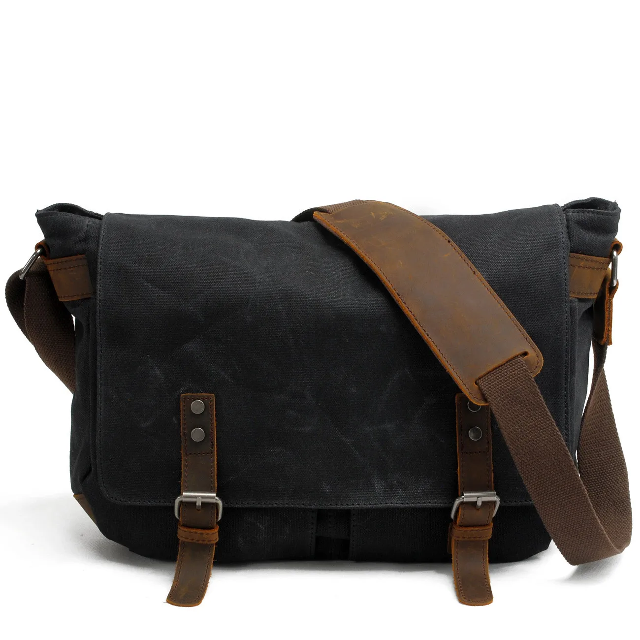 Bolso de hombro de moda para hombre, bolsa de lona informal, bolso de ordenador Retro de gran capacidad, bolso cruzado que combina con todo