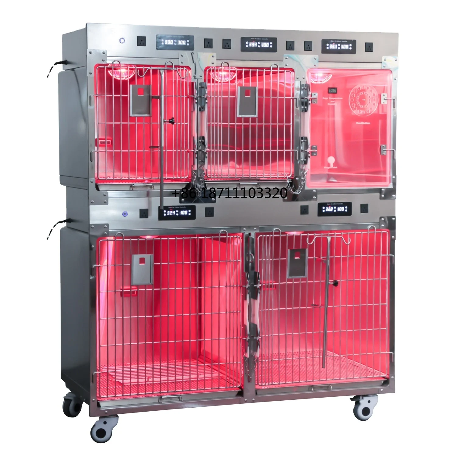 Yishanghe Five Door Veterinary Pet Cage Oxyegn Infrared Therapy Cage for Animal Clinic