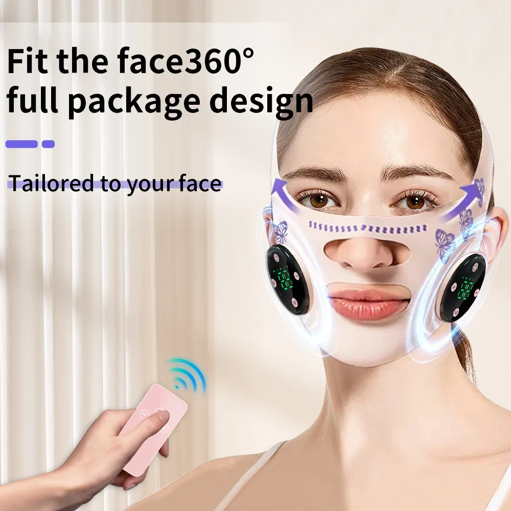 EMS Head Massage USB Charging Facial Slimming Strap Face Lifting Reduce Double Chin Cheek Lift Up Face Thin Mask