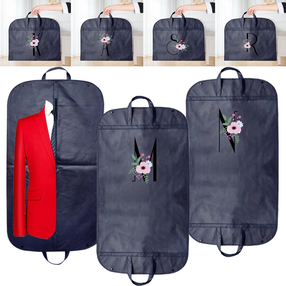 

Clothing Dust Cover Portable Enclosed Zipper Bags Carry Handles Flower and Black Series Foldable Hanging Organizing Bag