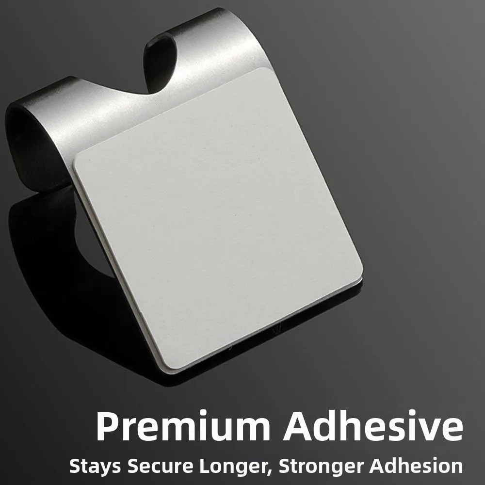2Pcs Self Adhesive Stainless Steel Razor Holder Waterproof Double Hook Wall-Mounted Shaver Hook Rust-proof Multi-functional
