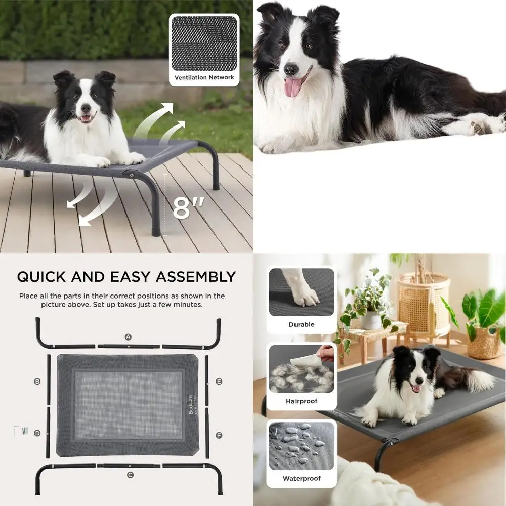 

Портативная большая охлаждающая кроватка для собак на открытом воздухе и в помещении с сеткой, терракота, 49