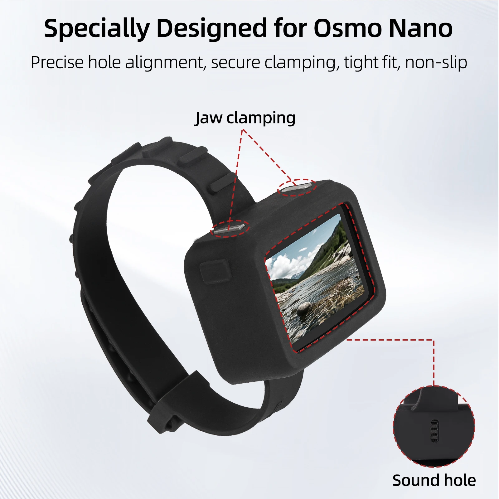 

Nano Silicone Strap Protective Case for DJI Osmo Nano Video Transmission Strap Action Camera Wrist Strap Accessory Black