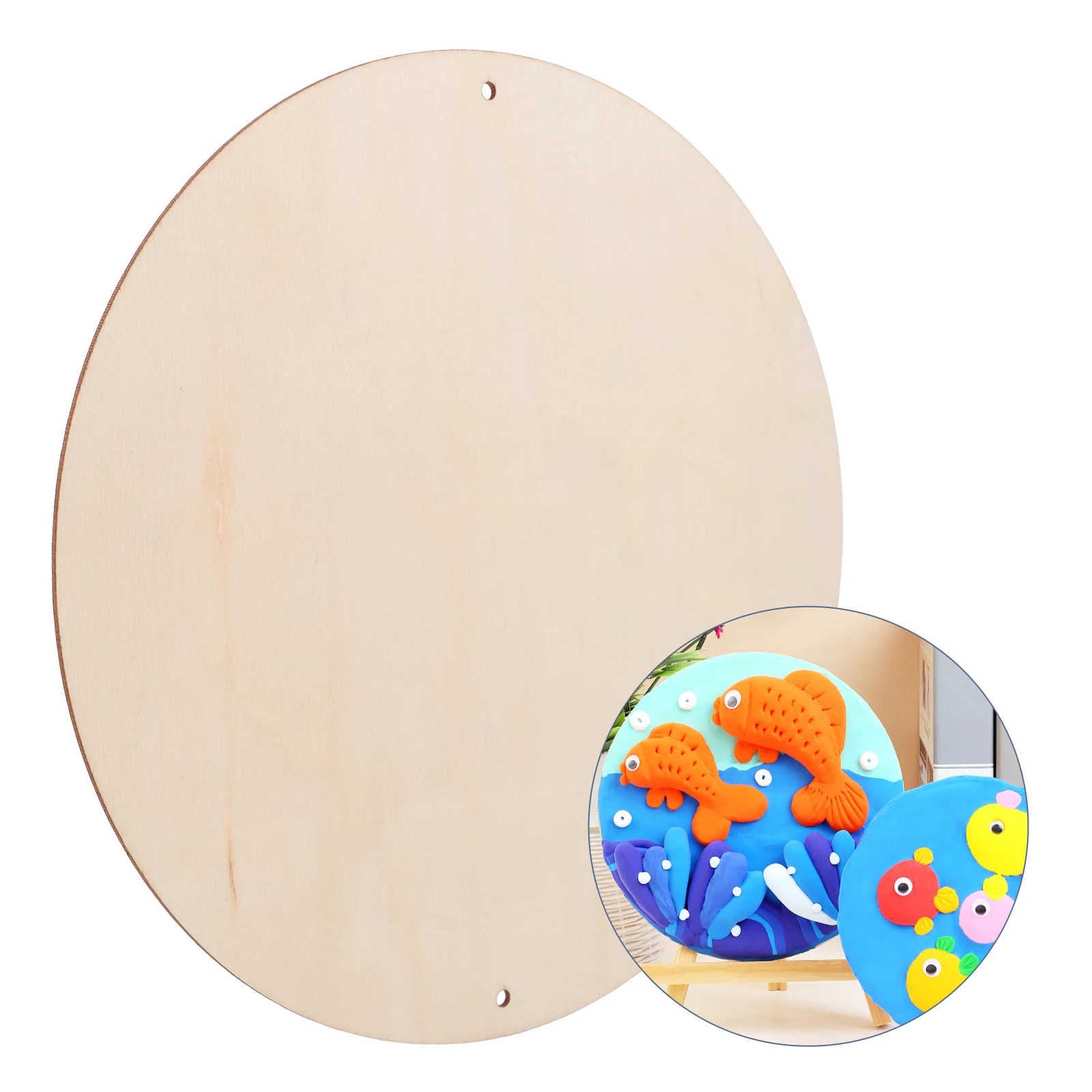

DIY Wooden Planks Painting Board Clay Making Unfinished Round Blank Handmade Plain Craft